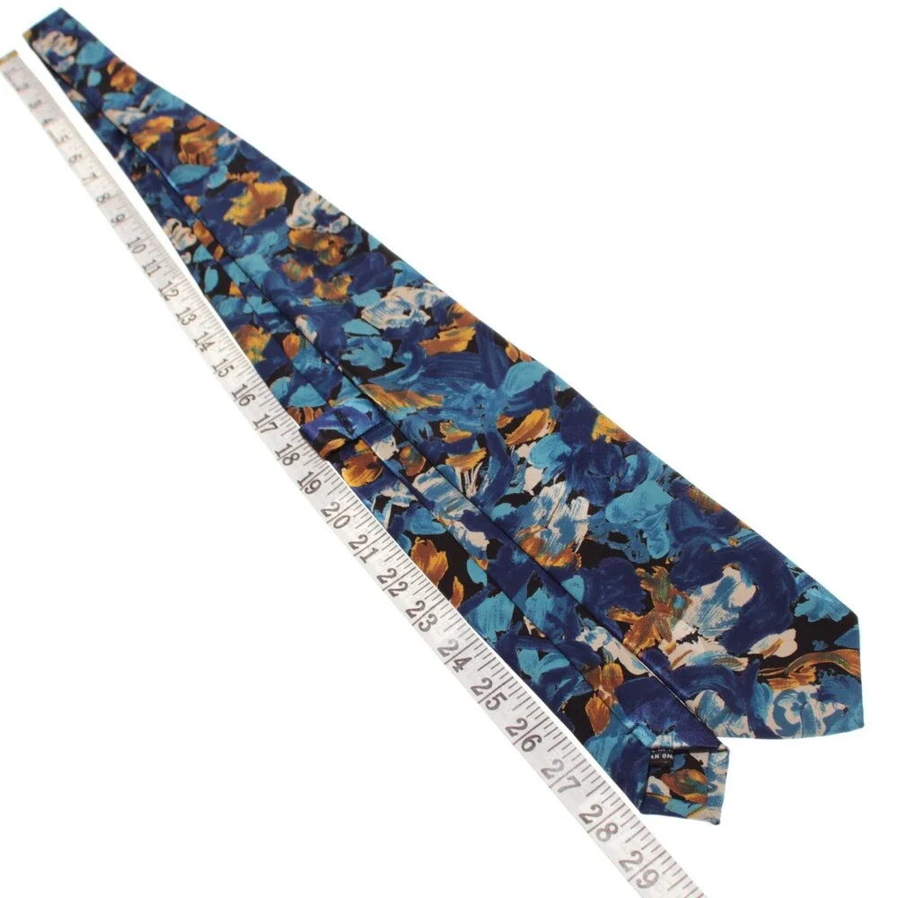 Italo Ferretti NWT Neck Tie in Blue / Multicolor Abstract Print 100% Silk